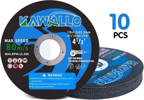 Cut Off Wheel for Metal and Stainless Steel, 4 1/2 Cut Off Wheel (4.5" X 0.047" X 7/8") Compatible with Angle Grinder, Pack of 10 Cut-Off Wheels for Metal. in Saudi Arabia