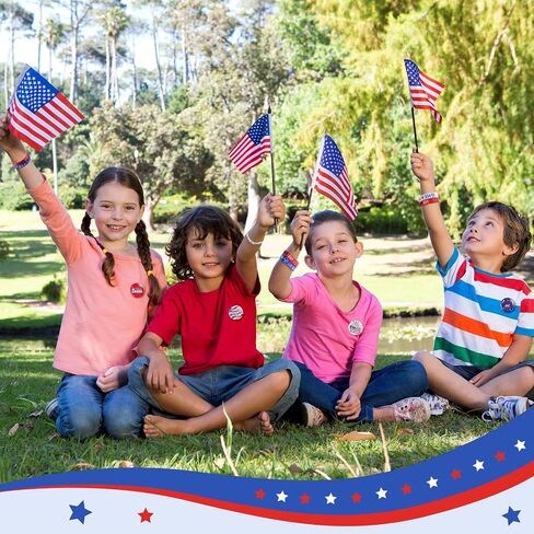 60 Pieces 4th/Fourth of July Party Favors Included 30 Red White Blue Silicone Bracelet USA Flag Rubber Wristband and 30 Button Badges Pins for Independence Day Patriotic Decor School Supplies Gifts in Saudi Arabia