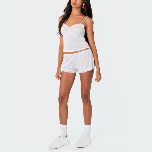 Women Two Pieces Outfit Sets Y2k Cami Top And Shorts Pajama Sets Sleepwear Summer Clothes Streetwear Loungewear in Saudi Arabia