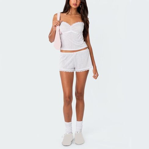 Women Two Pieces Outfit Sets Y2k Cami Top And Shorts Pajama Sets Sleepwear Summer Clothes Streetwear Loungewear in Saudi Arabia