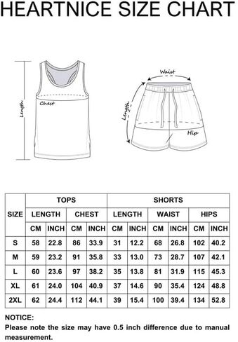 HEARTNICE Womens Ribbed Knit Pajama Set Tank Top and Shorts Pj Lounge Sets Sleepwear in Saudi Arabia