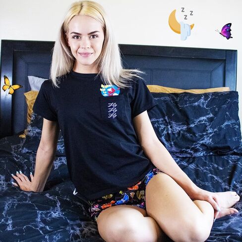 مجموعة بيجامة لطيفة للنساء من Nap 'N' Dream، بيجامة لطيفة للنساء، طقم بيجامة قصيرة على شكل فراشة in Saudi Arabia
