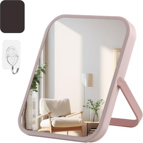 Magnetic Locker Mirror | Tabletop Vanity Makeup Mirror, Back to School Folding Mirror with Stand, Hanging Travel Mirror with Hook, for School Locker, Household Refrigerator, Office Cabinet. in Saudi Arabia