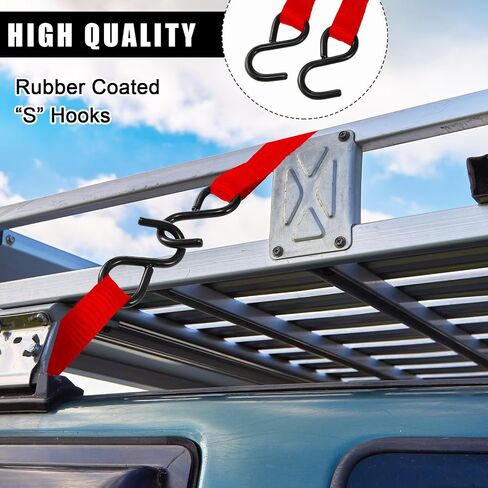 16 Pcs Cambuckle Tie Down Straps 1763lbs Break Strength Securing Straps 1'' x 15 ft Cambuckle Tie Downs with S Hook Cargo Strap for Motorcycle, Kayak, Car, Truck, Boat Moving, Securing Cargo (Blue) in Saudi Arabia