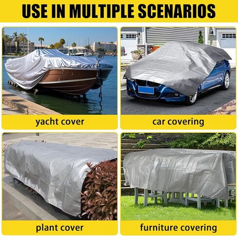 Tarp Waterproof 6x8-Heavy Duty Tarp,12 Mil Thick Cover Waterproof Plastic Tarpaulin with Grommets,OutdoorTarps Heavy Duty Waterproof Uv-Resistant/Tear Proof for Pool,Camping,Boat,Patio in Saudi Arabia