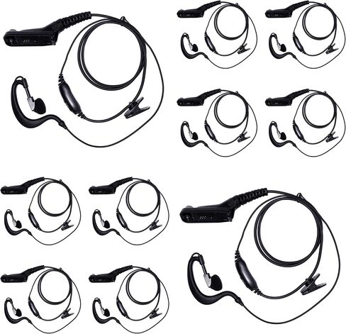Sarcia XPR 7550e Earpiece, G Shape Headset and Mic for Motorola APX4000 APX6000 APX8000 APX900 XPR6350 XPR6550 XPR6580 XPR7350 XPR7380 XPR7550 XPR7580 Two Way Radio Walkie Talkie 10 Pack in Saudi Arabia