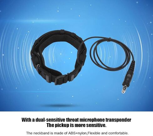 Throat Mic Headset,Military Interface Z Tactical Throat Mic Security Earpiece With Dual Sensitive Throat Microphone Transponder for Element / Z Tactical PTT in Saudi Arabia