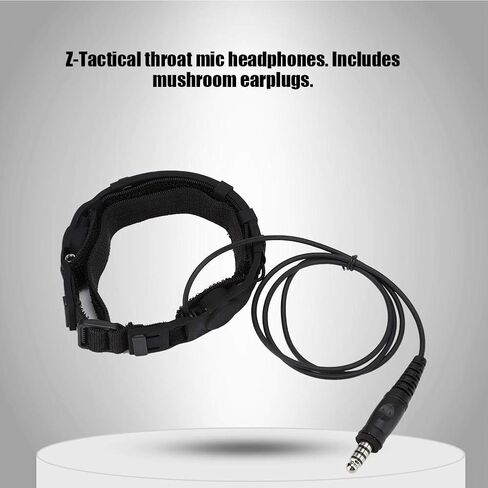 Throat Mic Headset,Military Interface Z Tactical Throat Mic Security Earpiece With Dual Sensitive Throat Microphone Transponder for Element / Z Tactical PTT in Saudi Arabia