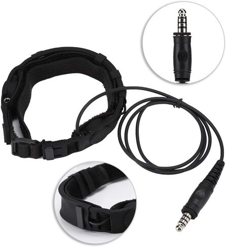 Throat Mic Headset,Military Interface Z Tactical Throat Mic Security Earpiece With Dual Sensitive Throat Microphone Transponder for Element / Z Tactical PTT in Saudi Arabia