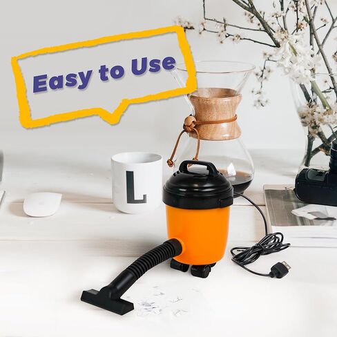 مكنسة كهربائية صغيرة ريترو - مدمجة وأنيقة وقوية. يعمل بمنفذ USB، شفط قوي، تشغيل بزر واحد، وفوهة مكنسة متضمنة in Kuwait