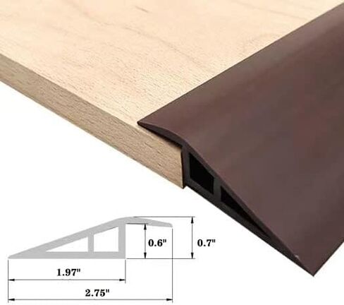 Vinyl-Door-Transition-Threshold-Strip, 36 in Floor/Carpet-to-Tile-Transition-Strip Reducer, Doorway Edge Trim for Laminate Floor Mat Vinyl Tile (Coffee, 36 in) in Saudi Arabia