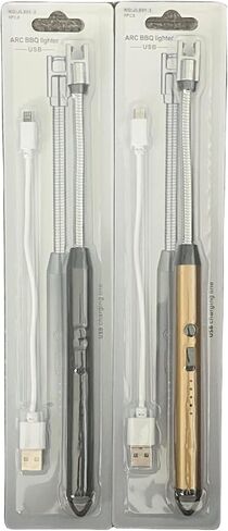 Lighter, Electric Rechargeable USB Arc Lighters for Camping, BBQ, Candles -2pack (1 Black, 1 Gold) in Saudi Arabia