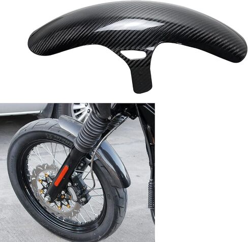 POWERJAMES Carbon Fiber Front Fender for Harley 2007-2023 Street Bob FXDB FXBB, 07-17 Low Rider (Carbon Fiber 3K Drawing) in Saudi Arabia