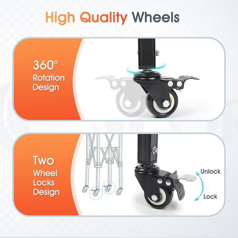 قادوس كرة تنس محمول بعجلات، سلة كرات تنس بسعة 150 كرة تنس مع جيوب جانبية وحقيبة حمل، عربة تعليمية رياضية خفيفة الوزن، مناسبة للكرة اللينة وكرة البيسبول والبيسبول in Kuwait