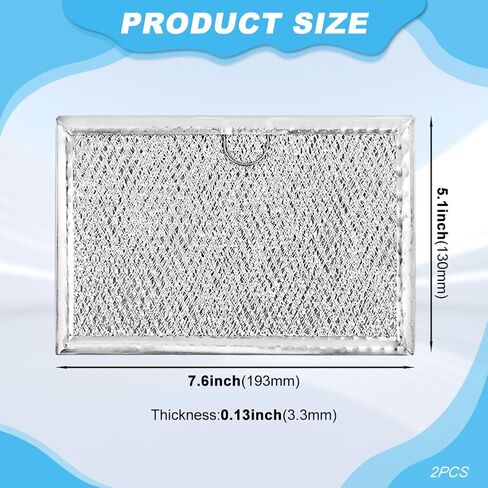 2-Pack Microwave Fil-TER Replacement 7.6"x5.1" for GE WB06X10608,Microwave Vent Fil-TER for LG MVEL2137D/00,PS12713652,4951159,AP6835936-Aluminum Mesh Screen Grease Fil-TER in Saudi Arabia