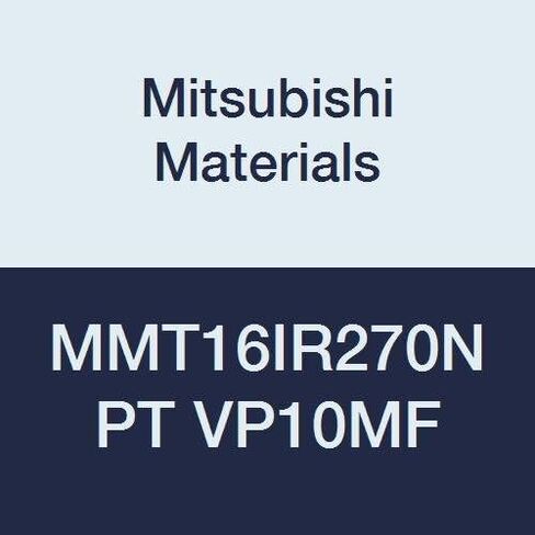 مواد ميتسوبيشي MMT16IR270NPT VP10MF MMT سلسلة كربيد G- فئة إدراج الخيوط الأرضية الداخلية، نوع NPT، يمين، درجة VP10MF، مسافة 2.7 مم، 9.525 مم IC (عبوة من 5) in Kuwait