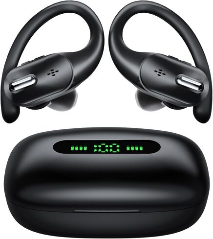 Wireless Earbuds Bluetooth Headphones 120H Playback LED Display Deep Bass Sport Ear buds with Earhooks Waterproof in Ear Earphone for iPhone Samsung Android Cell Phones Work Game TV PC Laptop Computer in Kuwait