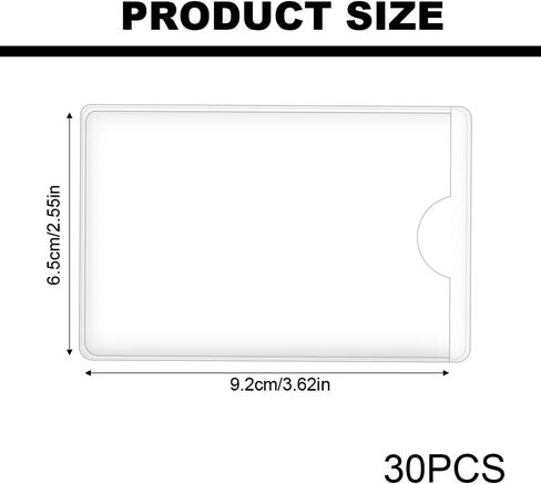30 Pieces Self-Adhesive Business Card Pockets, 10 x 8 cm/3.9 x 3.1 Inch Self-Adhesive Index Card Holder with Top Open For Loading, Index Card Pockets Clear for Business Cards, Label in Saudi Arabia