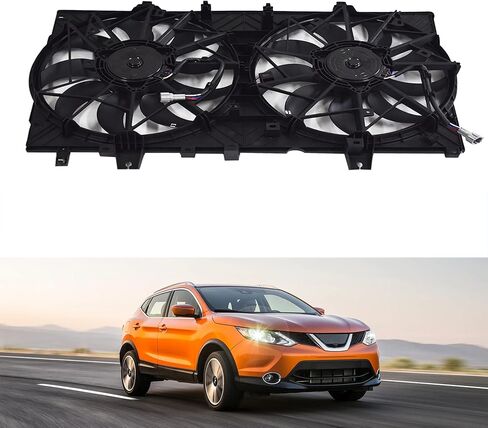 استبدال مروحة تبريد مكثف مبرد تيار متردد مزدوج من munirater لسيارة Nissan Rogue 2014-18 in Saudi Arabia