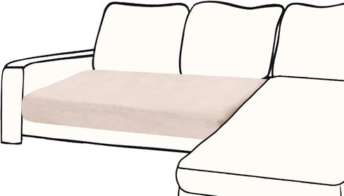 Couch Cover 1 Piece Love Seat Cover Velvet Sectional Couch Cushion Cover Separated L Shaped Sofa Slipcover Furniture Protector for Dogs Pets (LoveSeat or Sofa 2-Seater, Beige) in Kuwait