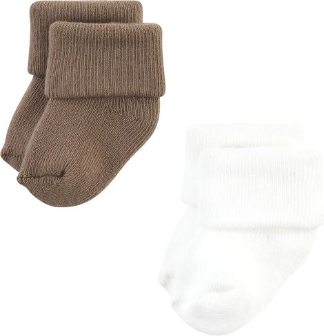 Hudson Baby Unisex Baby Cotton Rich Newborn and Terry Socks, Neutral Tones, 6-12 Months in Saudi Arabia
