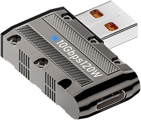 FASTelectric USB3.1 USB-C ذكر إلى أنثى 120 واط محول شحن 10 جيجابت في الثانية غلاف سبائك الألومنيوم المدرع الميكانيكي 90 درجة الكوع الزاوية اليمنى، (AD-U01) in Saudi Arabia