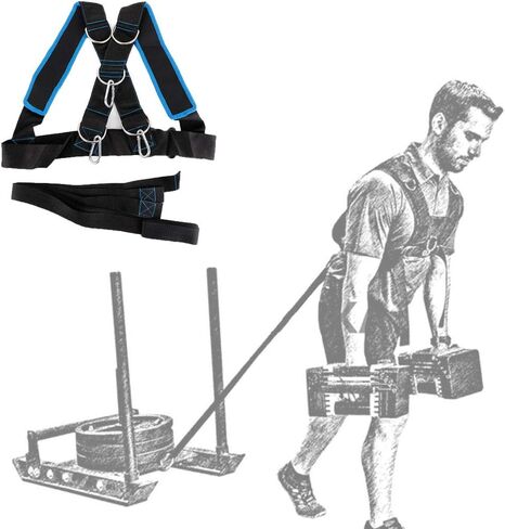 Speed Strength Training Sled Resistance Cord Set, Shoulder Harness Resistance Band Belt Sports Equipment Harness Workout Resistance Speed Training Trainer with Pull Strap Sprint Overspeed Training in Saudi Arabia