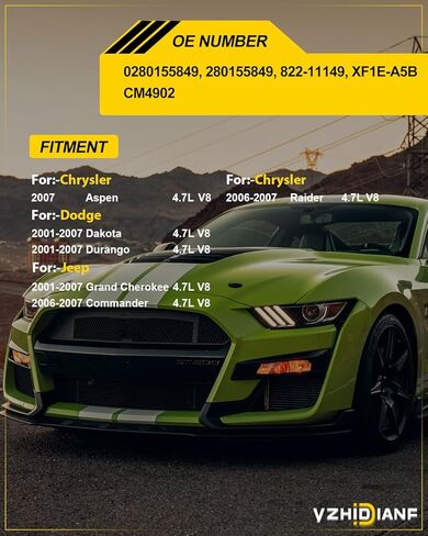 0280155849 حاقن وقود عالي الأداء لـ: -Jeep Grand Cherokee Commander، لـ: -Dodge Dakota Durango، لـ: -Chrysler Aspen، لـ: -Mitsubishi Raider 2001-2007، 4.7L V8 (8 قطع جديدة كليًا) in Saudi Arabia