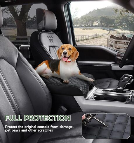 غطاء وحدة التحكم المركزية متوافق مع Ford F150 2015-2020، F250 F350 F450 2017-2022، Expedition 2018-2023، غطاء صندوق مسند الذراع من جلد البولي يوريثان، ملحقات داخلية للشاحنة، واقي وسادة مضاد للخدش in Kuwait