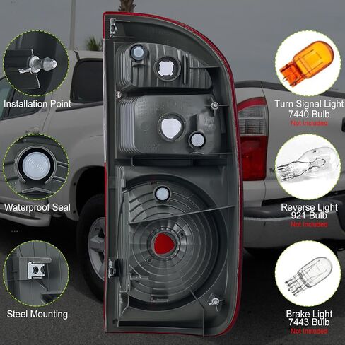Tail Light fit for 2004-2006 Toyota Tundra Limited SR5 Double Cab w/Standard Bed [ TO2800153 815600C040 ] w/bulbs and harness tail lamp Assembly Replacement Left Driver Side LH in Saudi Arabia
