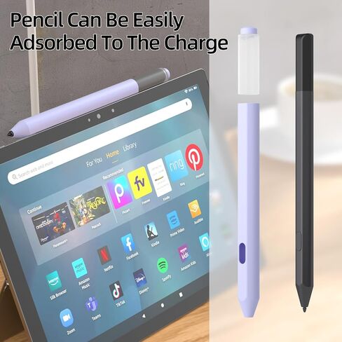 AZF Silicone Case Compatible with Amazon Stylus Pen Case, Non-Slip Soft Silicone Cover Sleeve for Fire Max 11 (2023) & Amazon Fire HD 10, (13th Gen, 2023) Tablets Stylus Pen case. (Lavender Purple) in Saudi Arabia