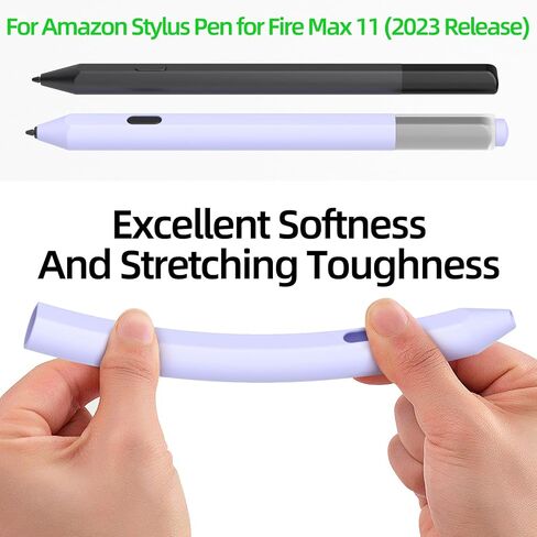 AZF Silicone Case Compatible with Amazon Stylus Pen Case, Non-Slip Soft Silicone Cover Sleeve for Fire Max 11 (2023) & Amazon Fire HD 10, (13th Gen, 2023) Tablets Stylus Pen case. (Lavender Purple) in Saudi Arabia