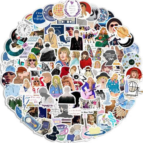 150 PCS Music Stickers Vinyl Waterproof Album Stickers Decals for Water Bottles Laptop Suitcase Guitar Skateboard Decoration Party Favors Party Supplies (T2 150) in Saudi Arabia