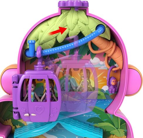 Polly Pocket Dolls & Playset with Pets & 13 Accessories, 2-in-1 Momma Monkey & Baby Wearable Purse & Animal Toy in Saudi Arabia