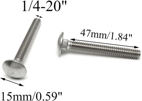 Carriage Bolt Pro Bamboo Kitchen 10PCS 1/4-20x2Inch Stainless Steel Carriage Screw Hex Nut and Flat Washer Kits in Saudi Arabia