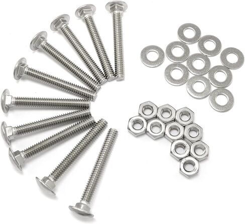 Carriage Bolt Pro Bamboo Kitchen 10PCS 1/4-20x2Inch Stainless Steel Carriage Screw Hex Nut and Flat Washer Kits in Saudi Arabia