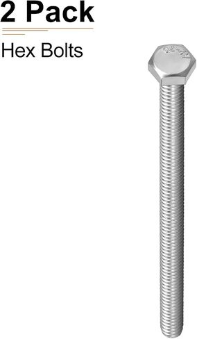 مسامير سداسية كاملة الخيط M8x150mm (DXL) - عبوتان - جيدة للأثاث - 304 مسامير براغي سداسية من الفولاذ المقاوم للصدأ - لون فضي in Saudi Arabia