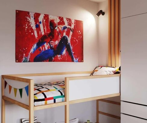 FreedomAction - Spiderman Flag for Room Decor - 3x5' Hanging Tapestry for Bedroom, Gaming Room, Kids room, College Dorm & Apartment - Easy to Hang, 4 Grommet Eyelets - Unique Print - Decorations & in Saudi Arabia