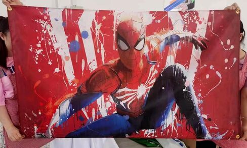 FreedomAction - Spiderman Flag for Room Decor - 3x5' Hanging Tapestry for Bedroom, Gaming Room, Kids room, College Dorm & Apartment - Easy to Hang, 4 Grommet Eyelets - Unique Print - Decorations & in Saudi Arabia