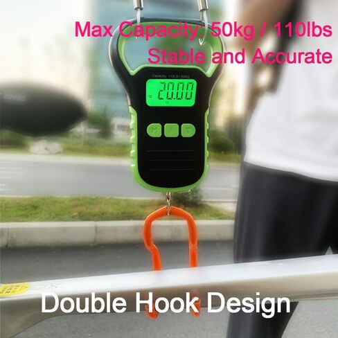 ميزان الدراجة، 50 كجم / 110 رطل، ميزان رقمي مع خطاف تعليق مزدوج، يقيس بالكيلو جرام، رطل، أونصة، احترافي لوزن الدراجات والإطارات والمكونات in Kuwait