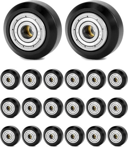 QWORK 3D Printer POM Roller, 20 Pcs High Speed Gantry Wheels, V-Slot Bearing Wheel, POM Pulley Wheel with 625ZZ Bearing, for Ender 3 Pro CR-10, CR-10S Series 3D Printer CNC Machines in Saudi Arabia