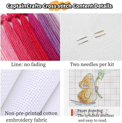 CaptainCrafts Cross Stitch Kits, Christmas Stocking Kit Counted Cross Stitch Unprinted Fabric Cross Stitch DIY Needlecrafts Embroidery Kit Home Decor (𝐖𝐡𝐢𝐭𝐞, Christmas Stockings, Snow View) in Saudi Arabia