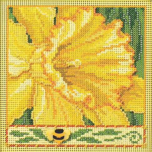 Mill Hill Daffodil Beaded Counted Cross Stitch Kit Buttons & Beads 2024 Spring Series MH142411 in Saudi Arabia