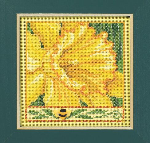 Mill Hill Daffodil Beaded Counted Cross Stitch Kit Buttons & Beads 2024 Spring Series MH142411 in Saudi Arabia