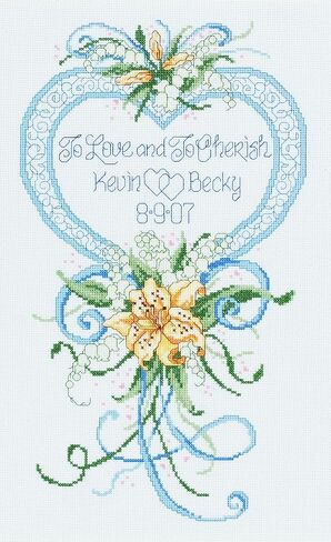 Janlynn Counted Cross Stitch Kit 9"X15", Cherish Wedding Heart (14 Count) in Saudi Arabia