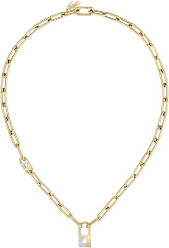 Lacoste Women's Ardor Jewelry Pendant Necklace, Paperclip Chain, Two Tone, Feminine Look For Her in Saudi Arabia