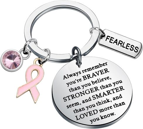 WSNANG Breast Cancer Awareness Gift Pink Ribbon Butterfly Keychain/Necklace Pink Ribbon Jewelry Breast Cancer Warrior Gifts in Saudi Arabia