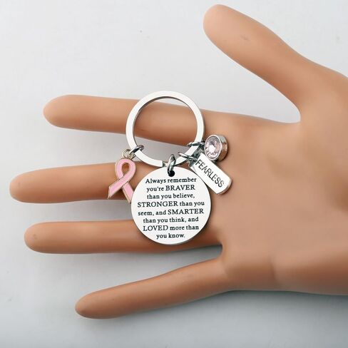 WSNANG Breast Cancer Awareness Gift Pink Ribbon Butterfly Keychain/Necklace Pink Ribbon Jewelry Breast Cancer Warrior Gifts in Saudi Arabia