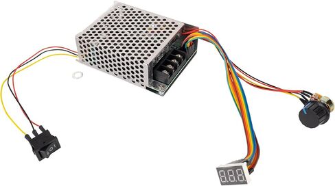 BlueStars 10-55V 12V 24V 36V 48V 60A 15KHZ PWM DC مفتاح تحكم في سرعة المحرك المصقول مع شاشة LED، تحكم بدون خطوات، ومفتاح عكسي للفرامل الأمامية لتنظيم عجلات الطاقة in Saudi Arabia