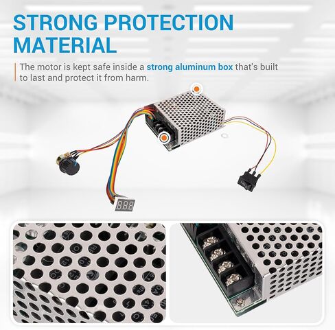 BlueStars 10-55V 12V 24V 36V 48V 60A 15KHZ PWM DC مفتاح تحكم في سرعة المحرك المصقول مع شاشة LED، تحكم بدون خطوات، ومفتاح عكسي للفرامل الأمامية لتنظيم عجلات الطاقة in Saudi Arabia